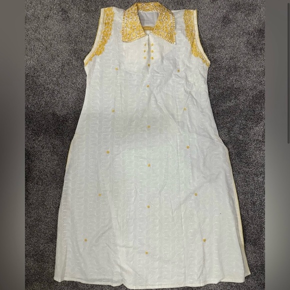 Cotton embroidered dress and scarf set S/M - Picture 2 of 10